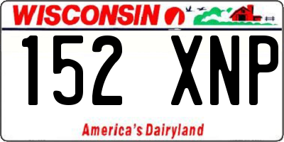 WI license plate 152XNP