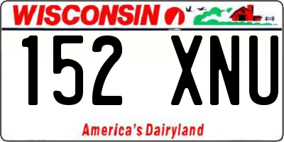 WI license plate 152XNU