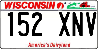 WI license plate 152XNV