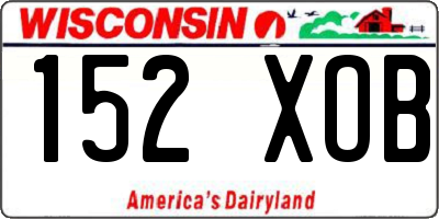 WI license plate 152XOB