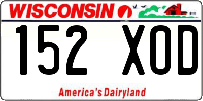 WI license plate 152XOD