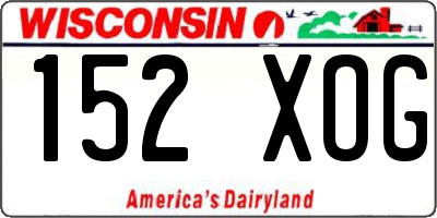 WI license plate 152XOG