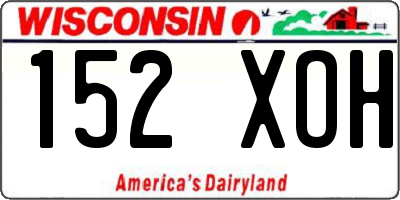 WI license plate 152XOH