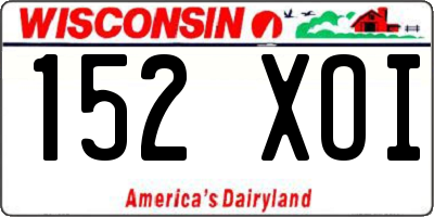 WI license plate 152XOI