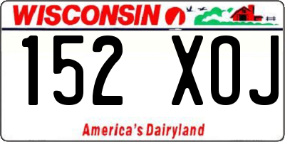 WI license plate 152XOJ