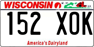 WI license plate 152XOK