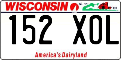 WI license plate 152XOL