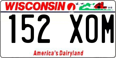 WI license plate 152XOM