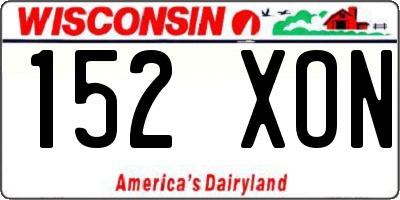 WI license plate 152XON