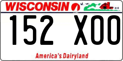 WI license plate 152XOO