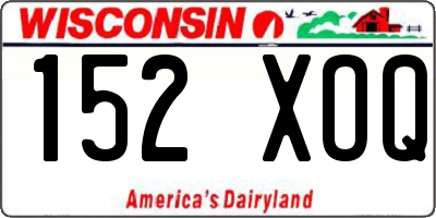 WI license plate 152XOQ