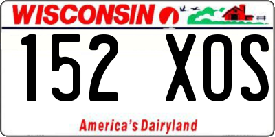 WI license plate 152XOS