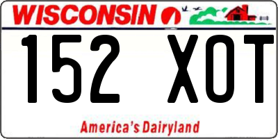 WI license plate 152XOT