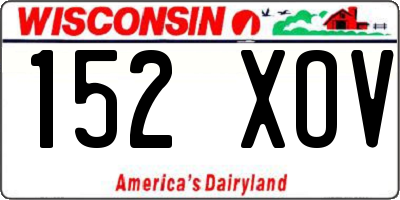 WI license plate 152XOV