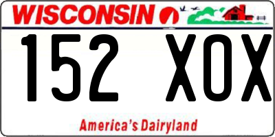 WI license plate 152XOX