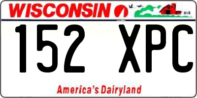 WI license plate 152XPC