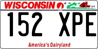 WI license plate 152XPE
