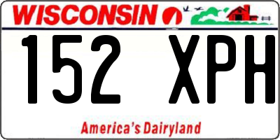 WI license plate 152XPH