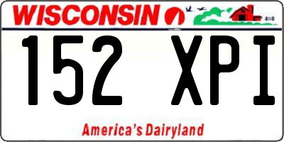 WI license plate 152XPI