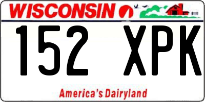 WI license plate 152XPK