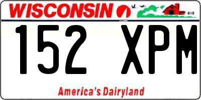 WI license plate 152XPM