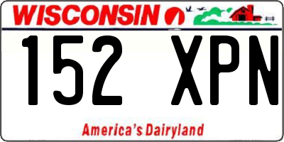 WI license plate 152XPN
