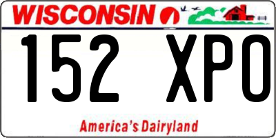 WI license plate 152XPO