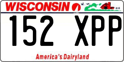 WI license plate 152XPP