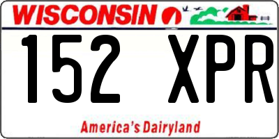 WI license plate 152XPR