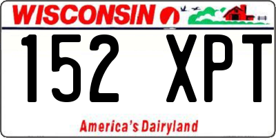 WI license plate 152XPT