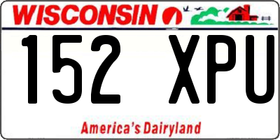 WI license plate 152XPU