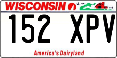 WI license plate 152XPV