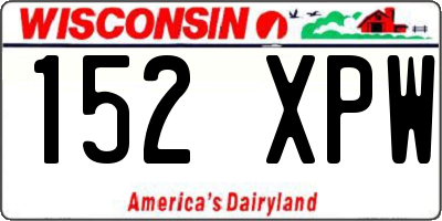 WI license plate 152XPW