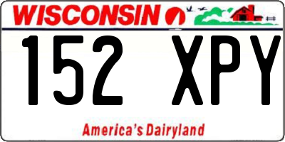 WI license plate 152XPY