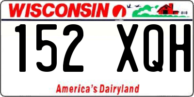 WI license plate 152XQH