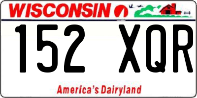 WI license plate 152XQR