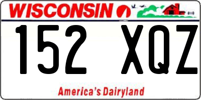 WI license plate 152XQZ