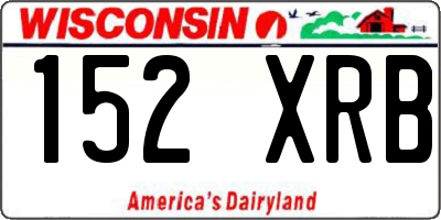 WI license plate 152XRB