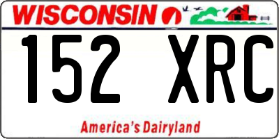 WI license plate 152XRC
