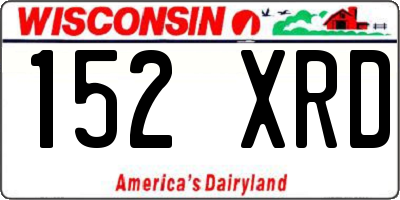 WI license plate 152XRD