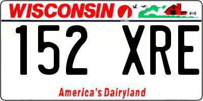 WI license plate 152XRE