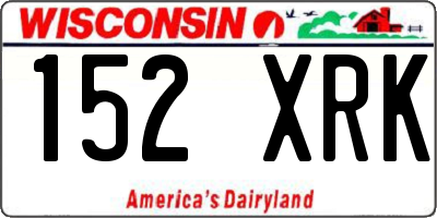 WI license plate 152XRK