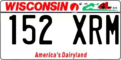 WI license plate 152XRM