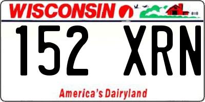 WI license plate 152XRN