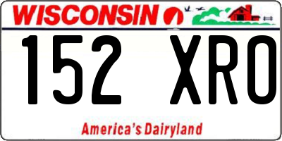 WI license plate 152XRO