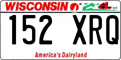 WI license plate 152XRQ