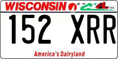 WI license plate 152XRR