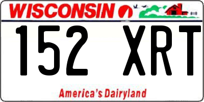 WI license plate 152XRT