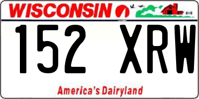 WI license plate 152XRW
