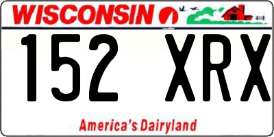 WI license plate 152XRX